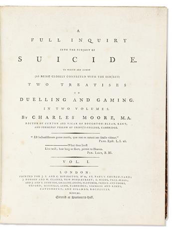 Adams, John (1662-1720) An Essay Concerning Self-Murther, wherein is endeavourd to prove, That it is Unlawful According to Natural Pri